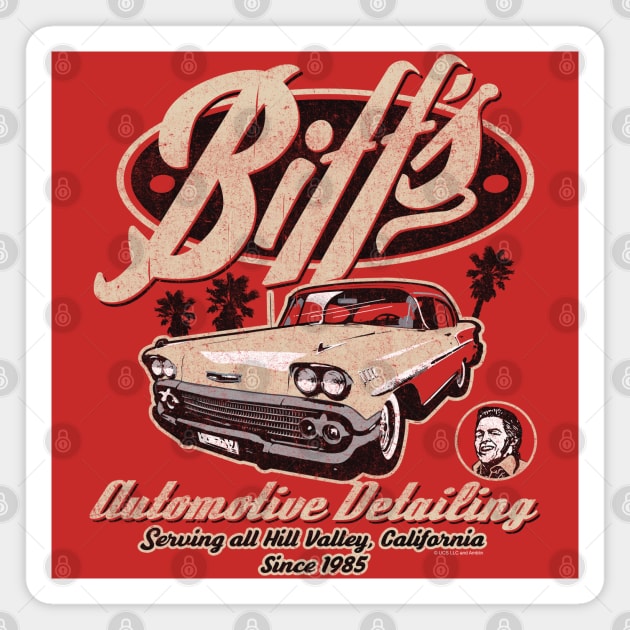 Biff's Auto Detailing Classic Car Worn Magnet by Alema Art